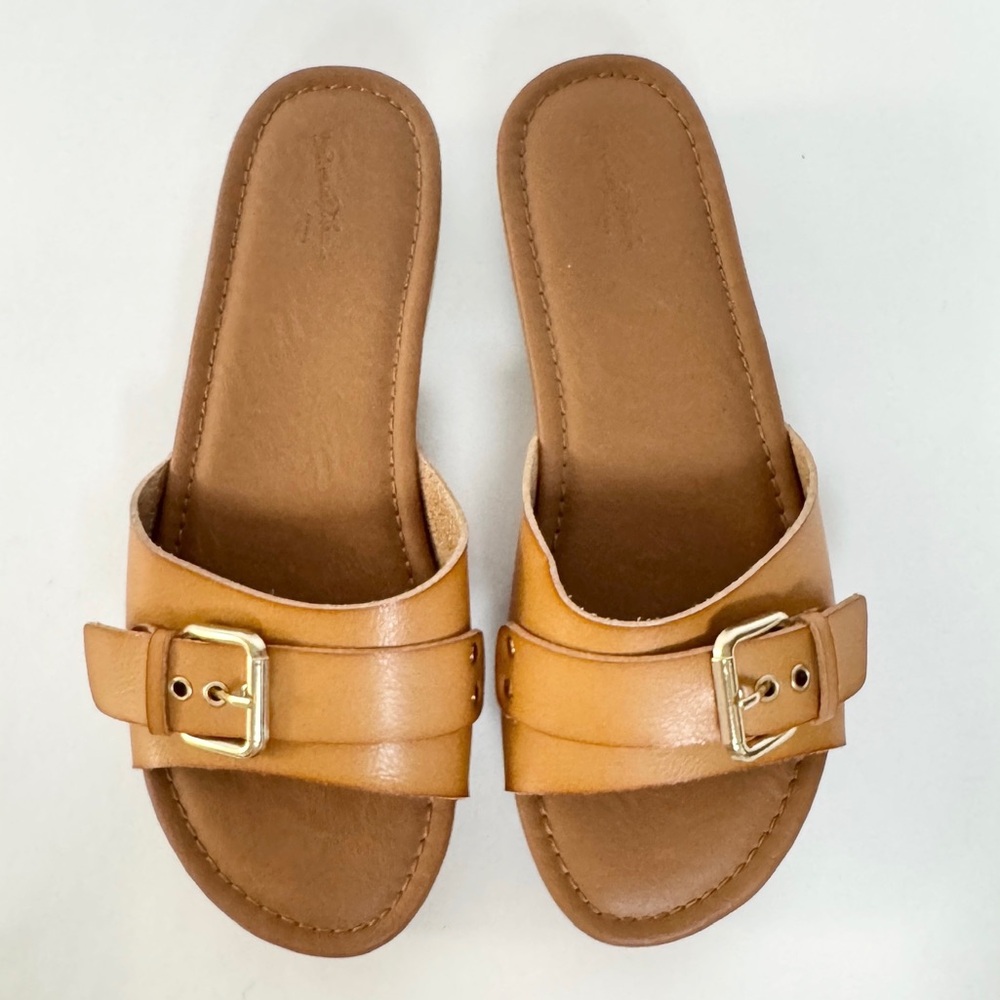 Universal Thread Clogs Strappy Buckle Slides Brow… - image 2